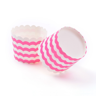 Quality Bulk Disposable Serving Paper Dessert Cups For Frozen Yogurt Scalloped Edges factory