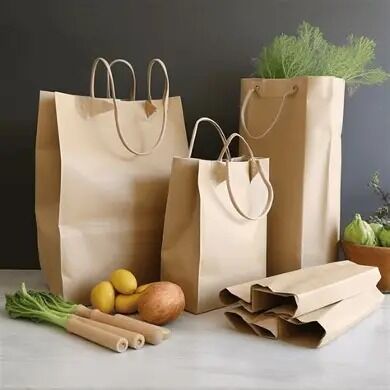 Quality OEM Sustainable Kraft Paper Bags Tear Resistant For Coffee Food Packaging factory