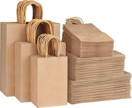 Quality Eco Friendly Brown Paper Kraft Gift Bags Carrier Personalized Printing factory