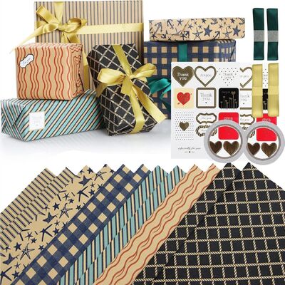 Quality Non Toxic Gift Wrapping Supplies Paper Sheets 50 Gsm Dark Brown Flower factory