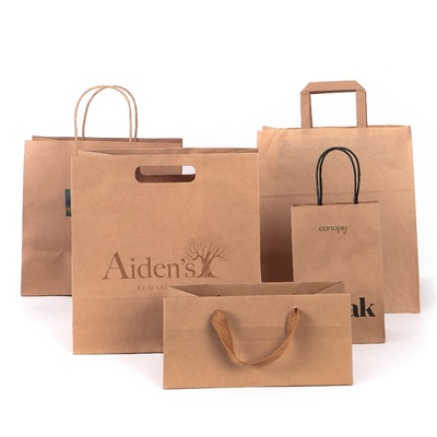 Quality Recyclable Brown Kraft Takeaway Bags Pizza Take Out Bags Food Delivery ODM factory