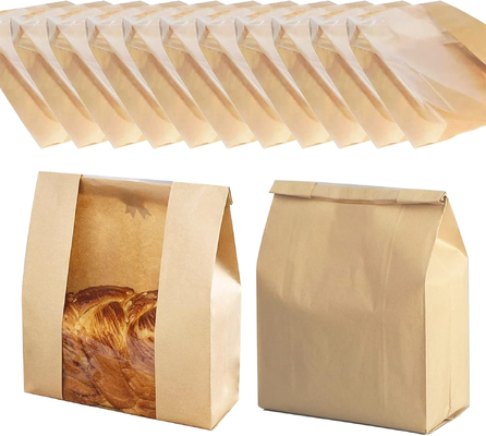 Quality Disposable Greaseproof Lined Bakery Paper Bags Packaging Customized factory