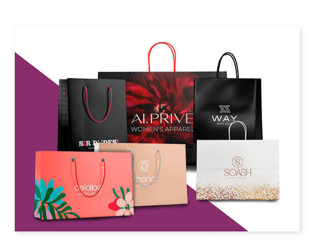 Quality Custom Logo Printing paper Retail Shopping Bags Flat Packing 50 Micron factory