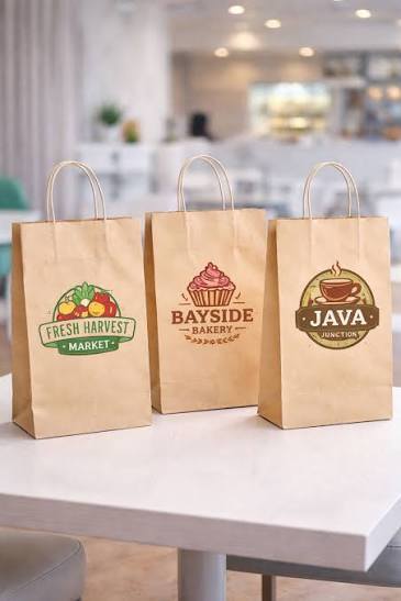 Quality Bulk Biodegradable Paper Retail Shopping Bags Grocery Shopping Custom Logo Printing factory