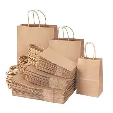 Quality Flexo Printing Brown Takeaway Bags Kraft Paper Lightweight For Retail Packaging Delivery factory
