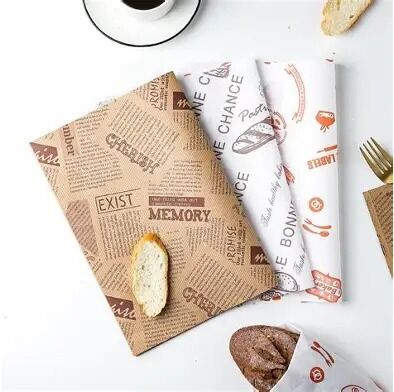 Quality Compostable Greaseproof Food Wrapping Paper Offset Printing For Burger packaging factory