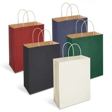 Quality Coated Brown Kraft Paper Bags 100GSM For Retail Grocery Food Takeaway factory