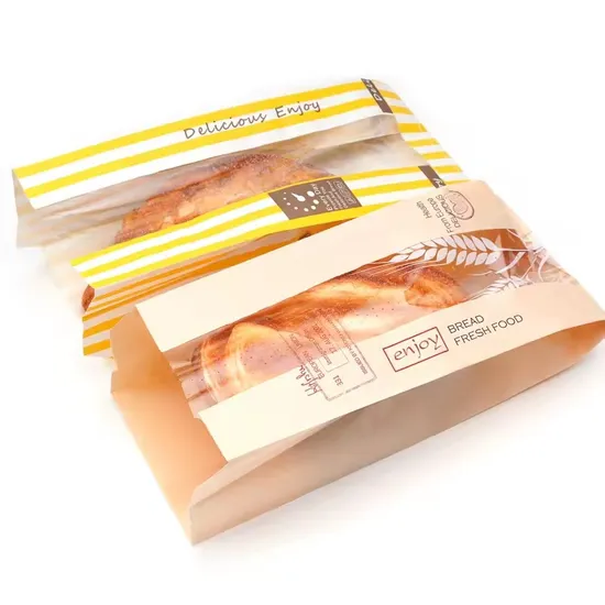 Quality Greaseproof Biodegradable Paper Bag For Bread Pastries Chip And Confectionery OEM factory