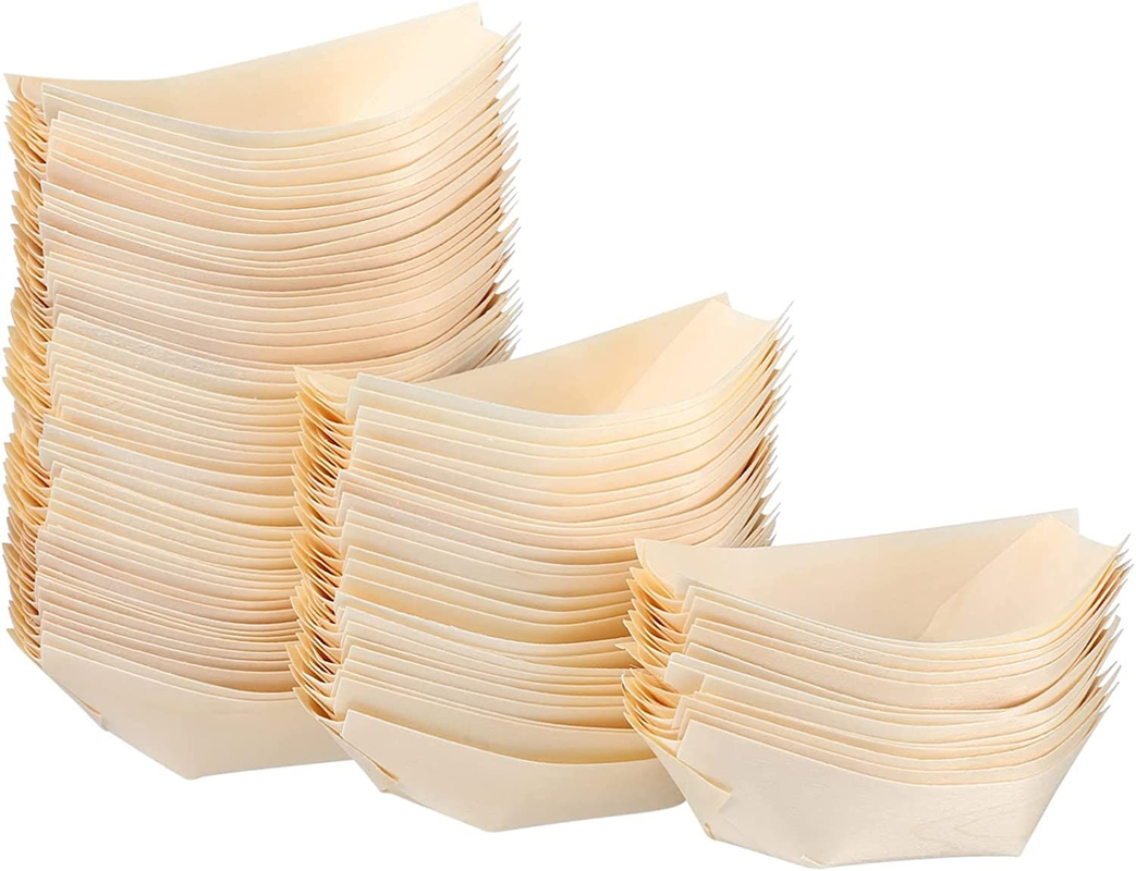 Quality Eco Friendly Bamboo Serving Kraft Paper Food Tray Plate Boat Reusable factory