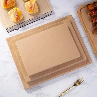 Quality Brown Kraft Cookie Silicone Coated Baking Paper Table Mat Food Placemats Sheet factory