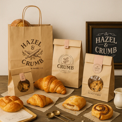 Quality 150gsm Brown Printed Greaseproof Paper Bags Water resistant FDA approved factory