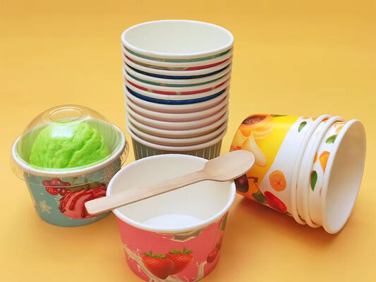 Quality Food Service Paper Dessert Cups For Gelato Ice Cream Biodegradable Customized factory