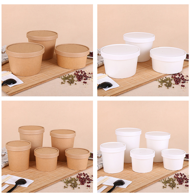 Kwaliteit Lightweight Leakproof Disposable Hot Soup Bowls With Airtight Lid 8 oz Fabriek