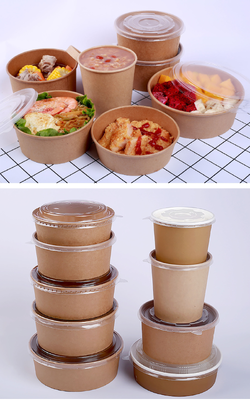 Quality Customized Microwavable Paper Food Bowl For Nachos Salad Burrito factory