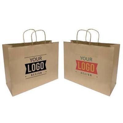 Quality Heavy Duty Bulk Paper Carry Bags White Brown Shopping Tote ODM factory
