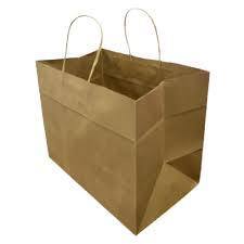 Quality ISO Gift Packaging Food Safe Paper Kraft Carry Bags Bulk With Twisted Handles factory