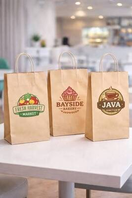 Quality Bulk Biodegradable Paper Retail Shopping Bags Grocery Shopping Custom Logo Printing factory