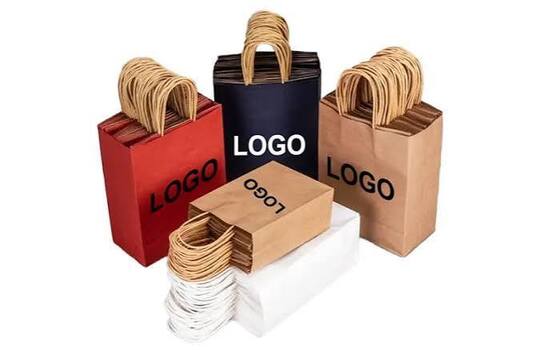 Quality Custom Printed Matte Kraft Paper Carry Bag Twisted Handles Greaseproof factory