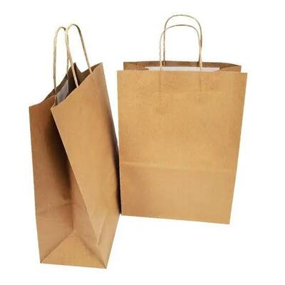 Quality Lightweight Kraft Paper Carry Out Bags Custom Printed For Takeaway Food ODM factory