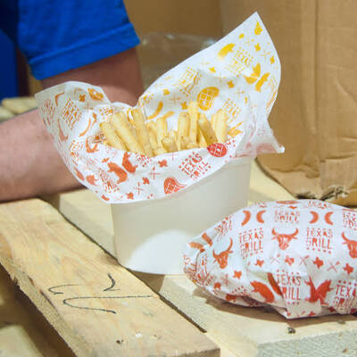 Quality Commercial Greaseproof Food Wrapping Paper Snacks Hotdog Wrappers factory