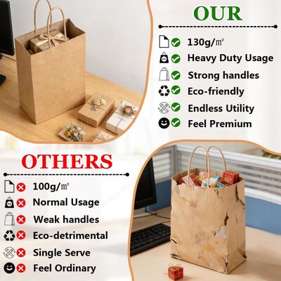 Quality Customized Sustainable Plain Brown Kraft Paper Bags For Shoe Clothing Packaging factory