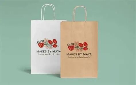 Quality ODM Kraft Specialty Paper Bags Custom Logo Printing For Shopping 100GSM factory