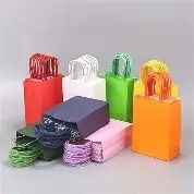 Quality Coated Brown Kraft Paper Bags 100GSM For Retail Grocery Food Takeaway factory
