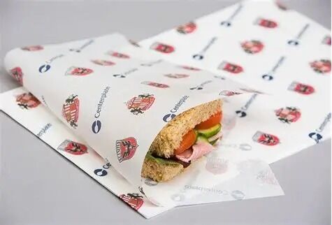 Quality Compostable Greaseproof Food Wrapping Paper Offset Printing For Burger packaging factory