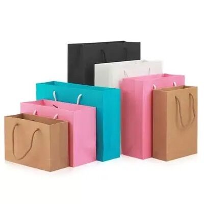 Quality 90GSM Specialty Paper Retail Brown Kraft Shopping Bags Personalized Printed factory
