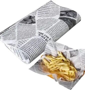 Quality Compostable Greaseproof Food Wrapping Paper Offset Printing For Burger packaging factory