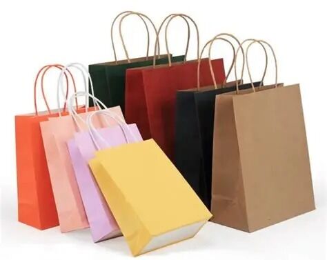Quality Water Resistant Brown Kraft Paper Bags With Handles Biodegradable 70-120GSM factory