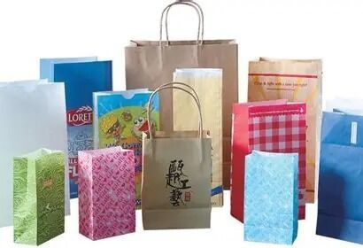 Quality Merchandise Bulk Retail Bags Custom Printed Biodegradable Kraft Paper Packaging factory