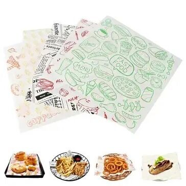 Quality 70% Transparency Greaseproof Food Wrapping Paper Hamburger Wrappers Sheets factory