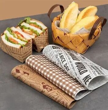Quality Custom Greaseproof Food Wrapping Paper Sandwich Food Packaging Heat Resistant factory