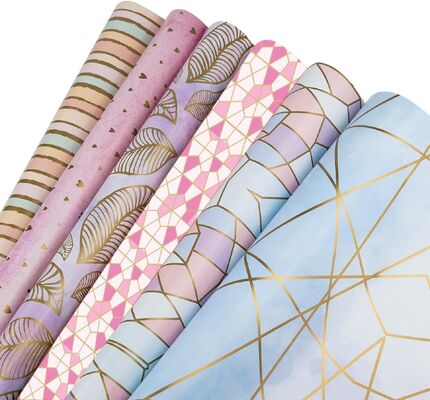 Quality Colorful Glossy happy birthday Halo Gift Wrap Papers Tear Resistance factory
