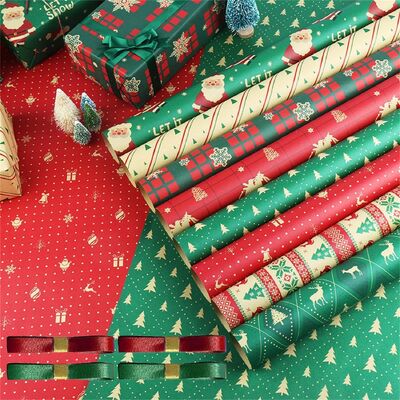 Quality Creative Merry Christmas Gift Wrap Papers Printable Roll For For Large Gifts OEM factory