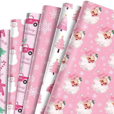 Kualitas Light Purple Blue Pink Gift Packing Paper Wrap Roll For Holidays 50gsm pabrik