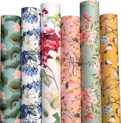 Quality Non Toxic Gift Wrapping Supplies Paper Sheets 50 Gsm Dark Brown Flower factory