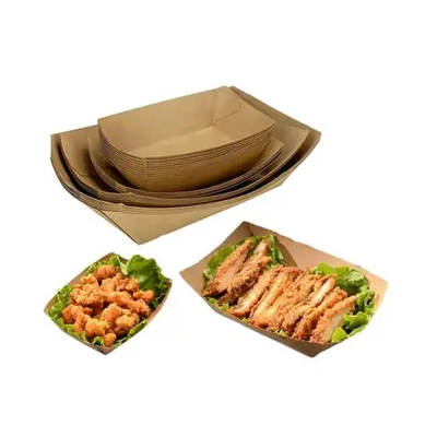 Quality Microwavesafe Stackable Brown Disposable Paper Trays Custom For Kitchen factory