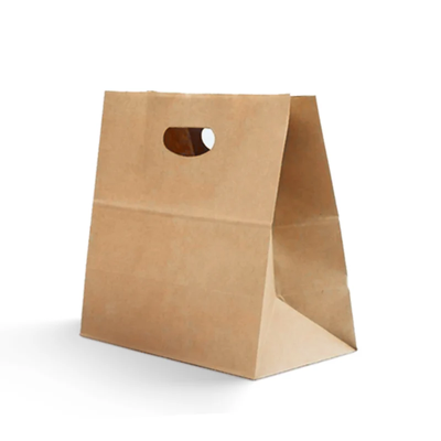 Quality FDA Approved Hot Food Takeaway Paper Bags With Flexo Printing OEM factory