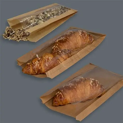 Quality Natural Brown Greaseproof Kraft Paper Pastry Bags Tear Resistant For Cookie factory