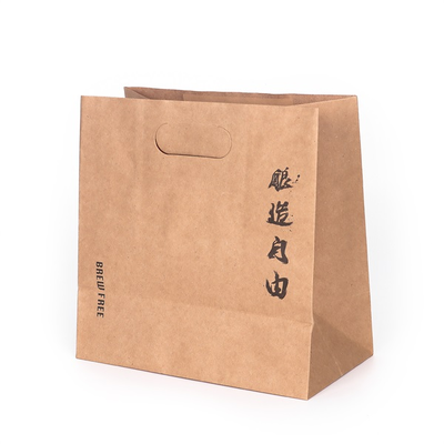 Quality Bulk FDA Approved Paper Take Out Bags Eco Friendly Drinks Food Delivery factory
