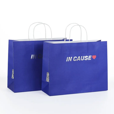 Quality Biodegradable Kraft Paper Carry Bag 50 Gram Water Resistant Open Top Closure factory