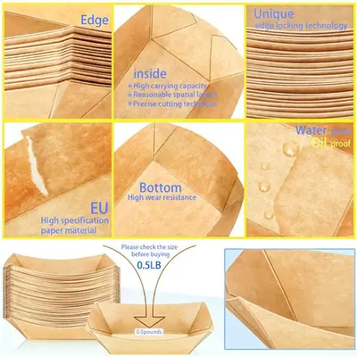 Quality Custom Printed Paper Serving Tray Plate For Catering Takeaway Food OEM factory