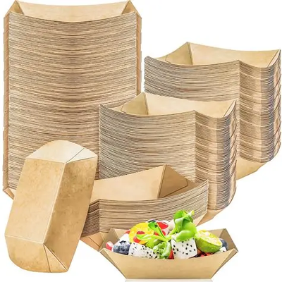 Kalite Custom Printed Paper Serving Tray Plate For Catering Takeaway Food OEM fabrika
