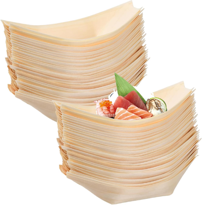 Quality Eco Friendly Bamboo Serving Kraft Paper Food Tray Plate Boat Reusable factory