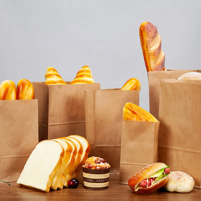Quality Natural Brown Greaseproof Kraft Paper Pastry Bags Tear Resistant For Cookie factory