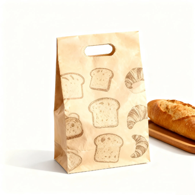 Quality Reusable Paper Brown Carry Bags Recyclable Kraft Pouches Eco Friendly Packaging factory
