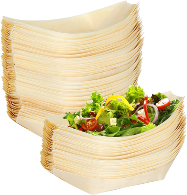 Quality Eco Friendly Bamboo Serving Kraft Paper Food Tray Plate Boat Reusable factory