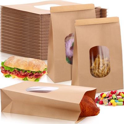 Quality Reusable Foodsafe Biodegradable Kraft Bags Custom Wax Paper Bags factory